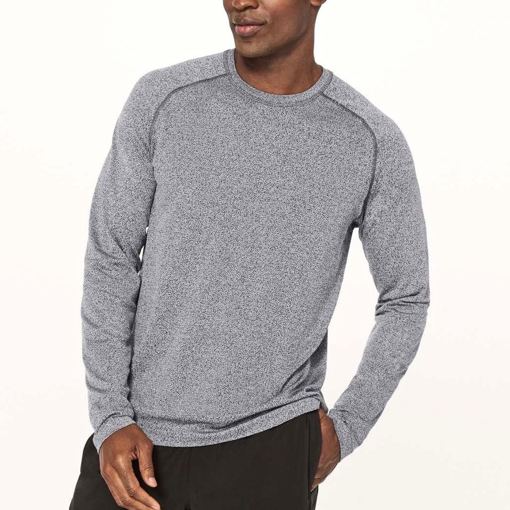 Lululemon Metal Vent Tech Long Sleeve Shirt Mens Gray Heather Seamless Running L